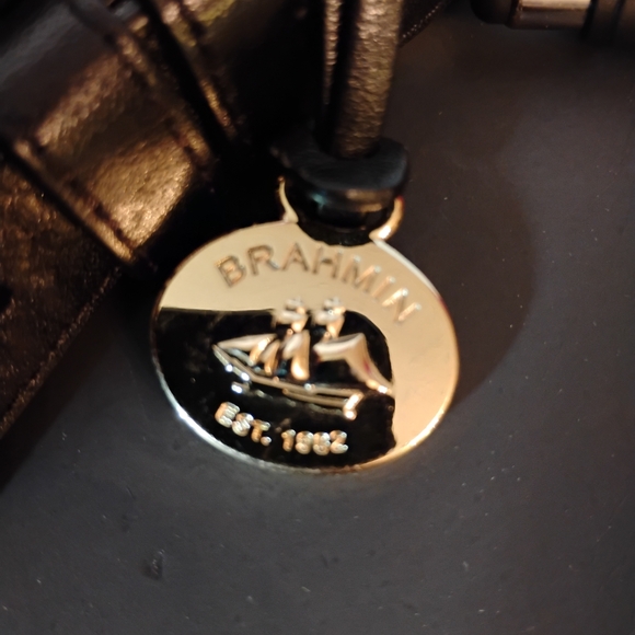 Brahmin Leather Croc Patchwork Shoulder Purse - Picture 15 of 16